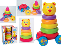 PULL ALONG STACKING TEDDY ROLY POLY
